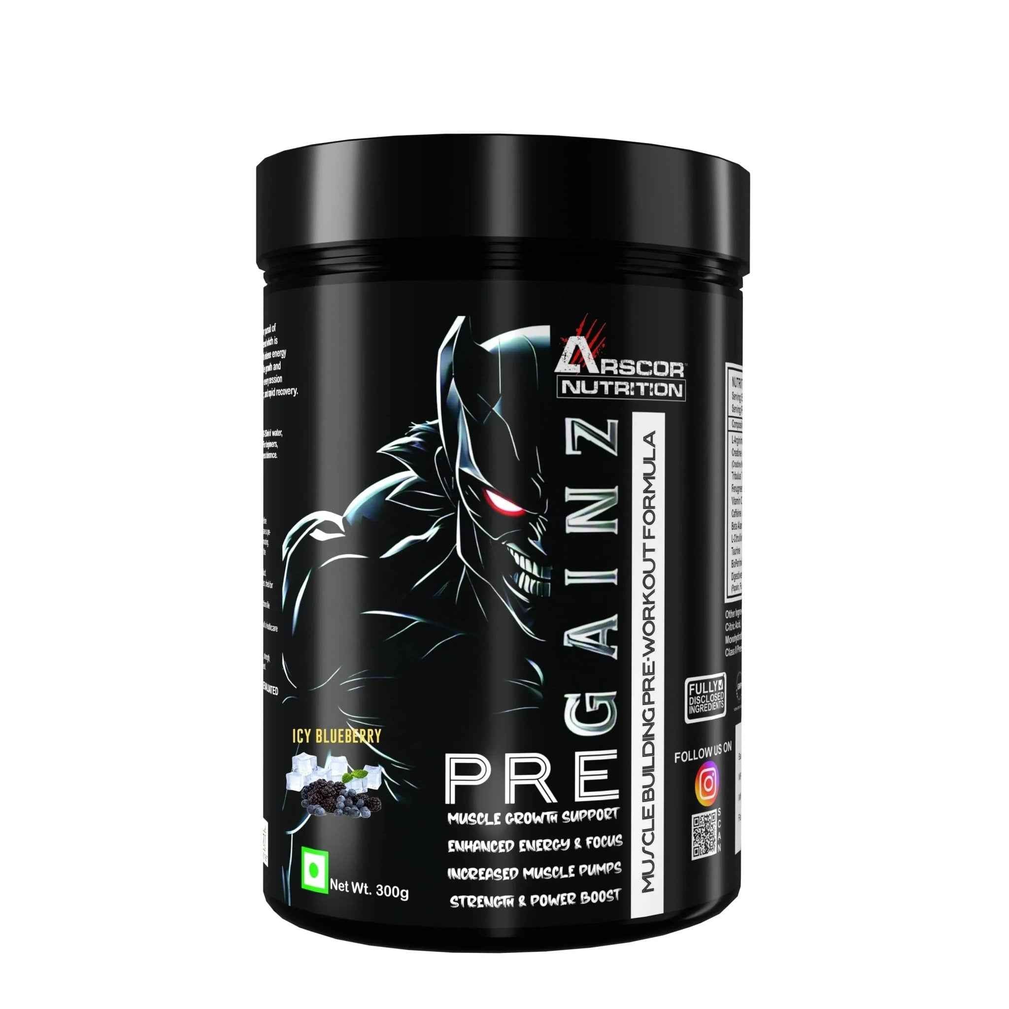 Gainz Pre: Hybrid Pre-workout Supplement for Muscle Gain & Energy Booster